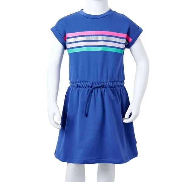 MamaSuzi Cobalt Stripe Playful Knot Dress
