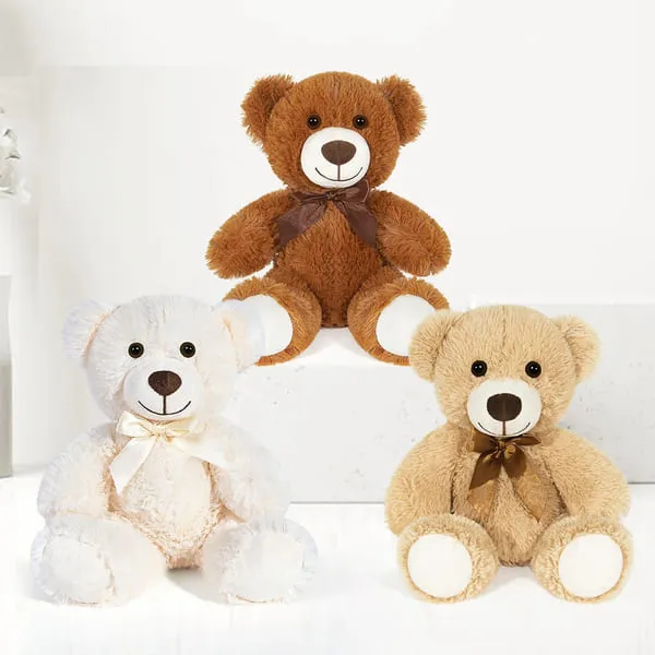 SNOWWOLF 13.8" Classic Teddy Bear with Bow