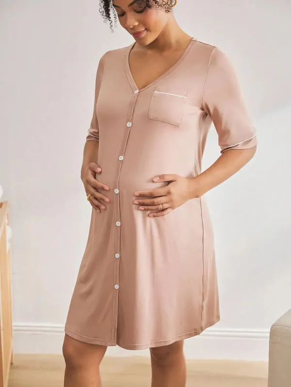Midnight Comfort Maternity Nursing Nightgown