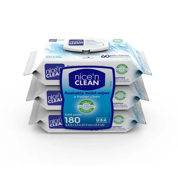 Gentle Flushable Wet Wipes (3-Pack)