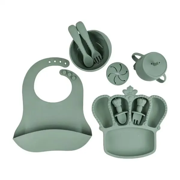 MamaSuzi Little Chef's 9-Piece Silicone Feeding Set
