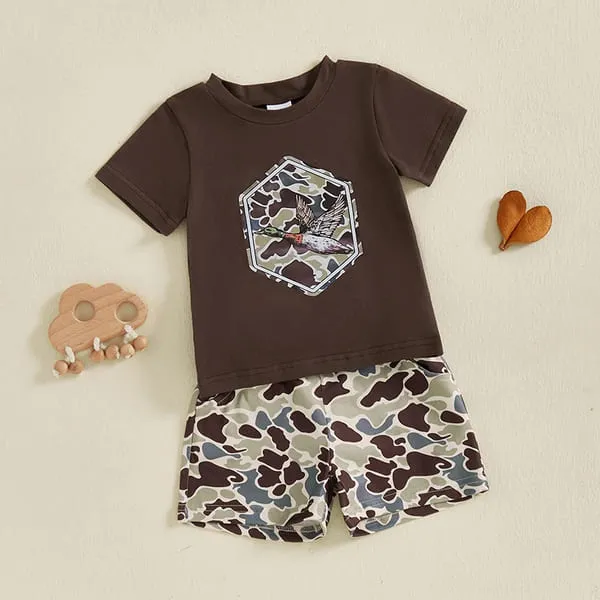 mamaSUZI Little Camper Baby Boy Outfit